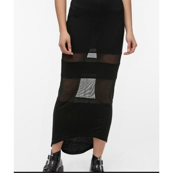 Sparkle & Fade Dresses & Skirts - Urban Outfitters Sparkle & Fade Sheer Detail Black Maxi Skirt